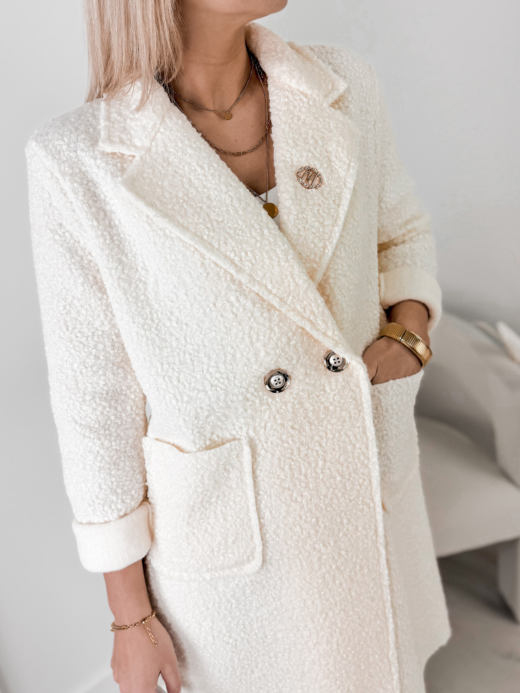 MANTEAU BOUCLE MELINDA ÉCRU