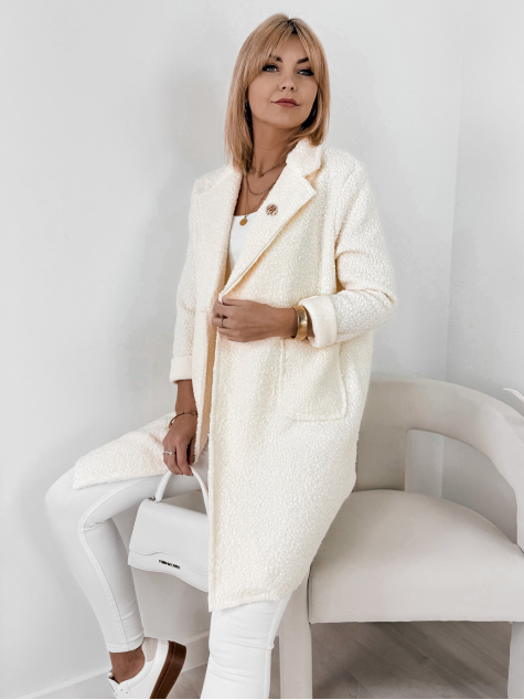 MANTEAU BOUCLE MELINDA ÉCRU