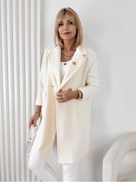MANTEAU BOUCLE MELINDA ÉCRU