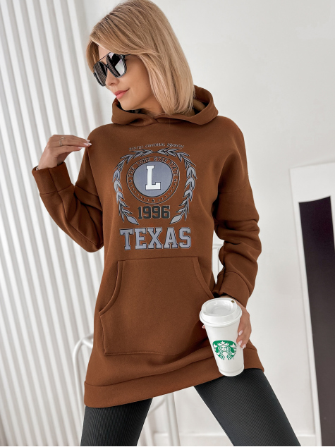 SWEATSHIRT TEXAS BROWN