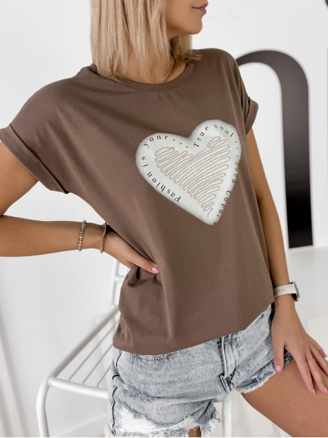 BLUSE VENEKA BRAUNE