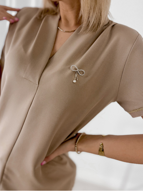 BLOUSE TOMERA DARK BEIGE