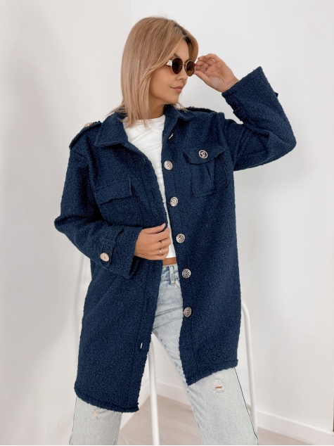 COAT BOUCLE ELINNA NAVY BLUE