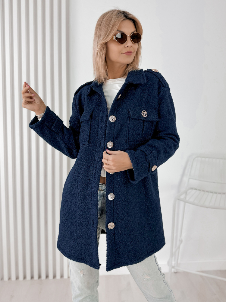 PALTON BOUCLE ELINNA ALBASTRU MARIN