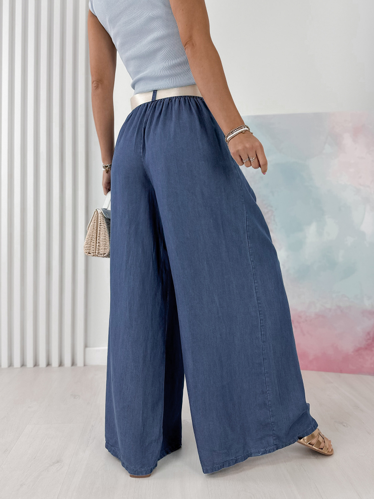 PANTALON VIREL EN JEAN FONCÉ