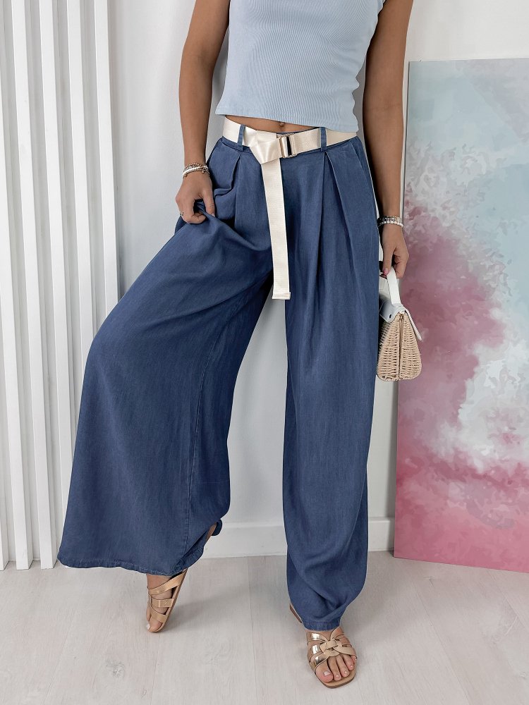 PANTALON VIREL EN JEAN FONCÉ