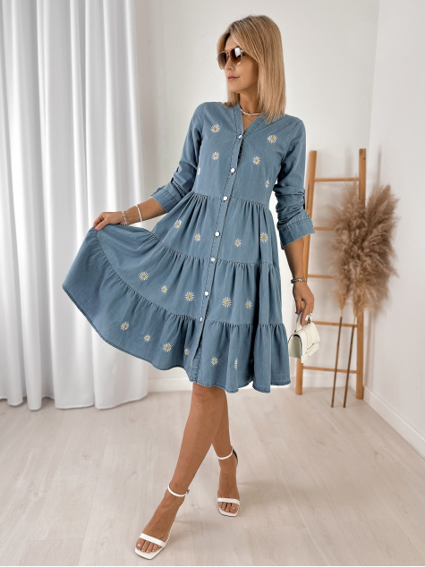 KLEID REGGINA JEANSBLAU