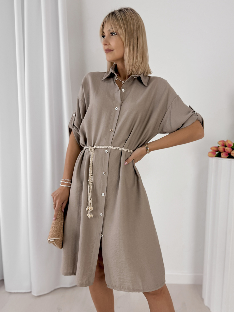 ROBE POULIA BEIGE FONCÉ