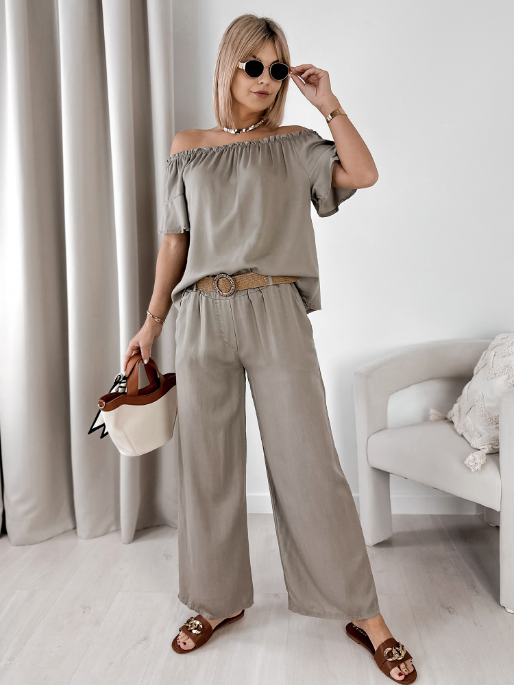 BLUSE ENESSA DUNKELBEIGE