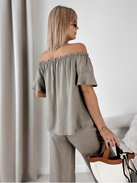 BLUSE ENESSA DUNKELBEIGE