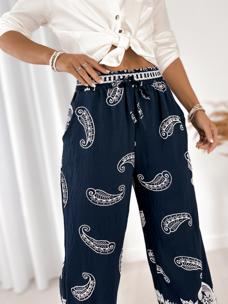 PANTALONI VELMIRA ALBASTRU MARIN