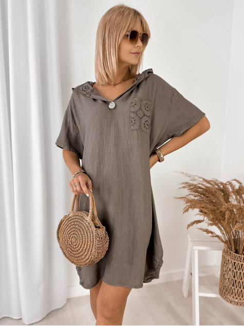 ROBE ALVOREA BEIGE FONCÉ