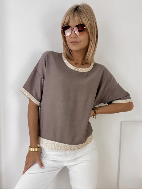 BLOUSE CERELIA DARK BEIGE