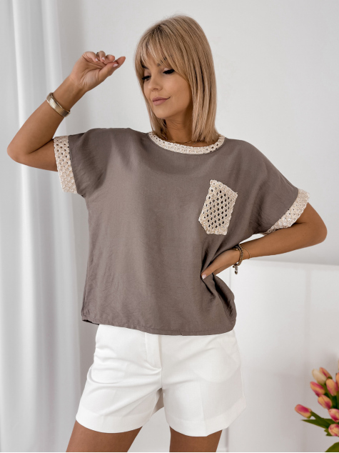 BLUSE LUMIRIA DUNKELBEIGE