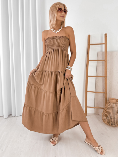 KLEID FLAMIRA KARAMELLFARBEN