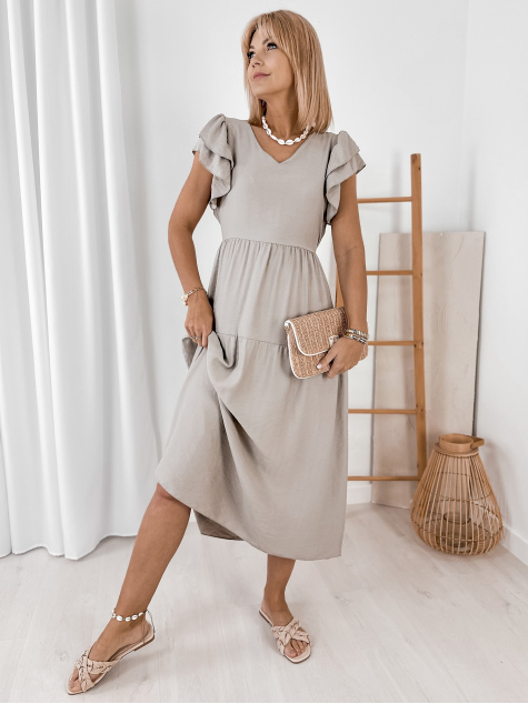 DRESS ISKARA DARK BEIGE