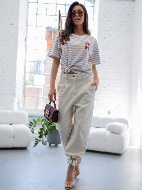 BLOUSE CERISES BEIGE