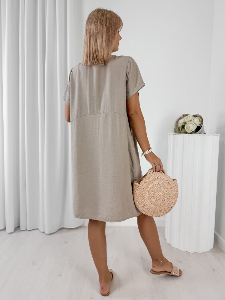 DRESS TANIRA DARK BEIGE