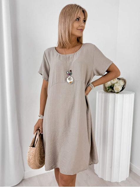 KLEID TANIRA DUNKELBEIGE