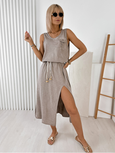 ROBE TREVONA BEIGE FONCÉ
