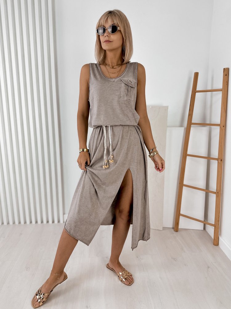 DRESS TREVONA DARK BEIGE