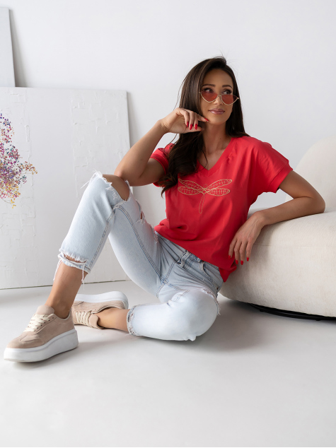 BLOUSE ORVEA FRAMBOISE