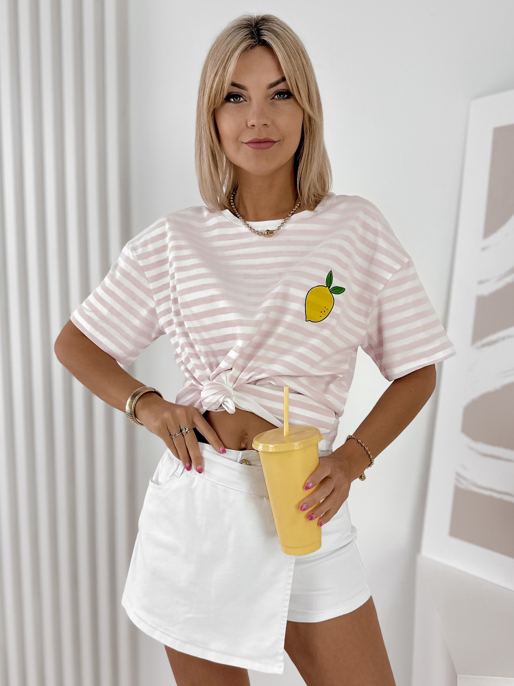 BLOUSE CITRON ROSE POUDRE