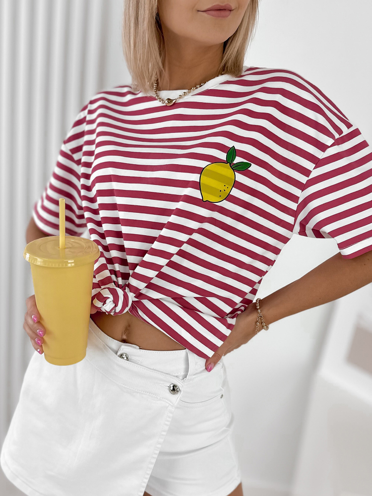 BLOUSE CITRON FRAMBOISE