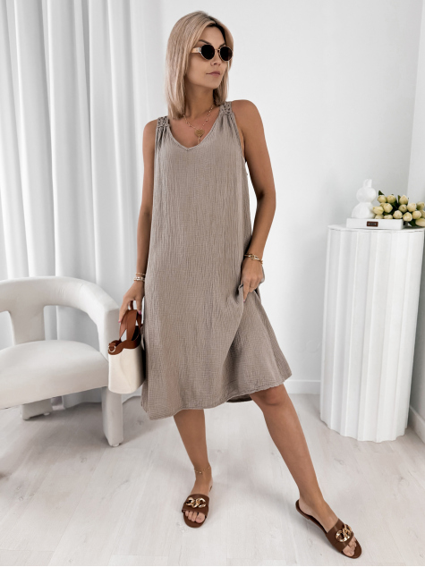 DRESS BORJA DARK BEIGE
