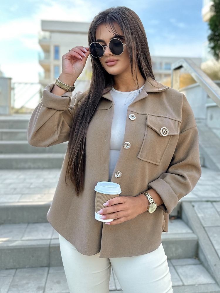 JACKET TECLA DARK BEIGE