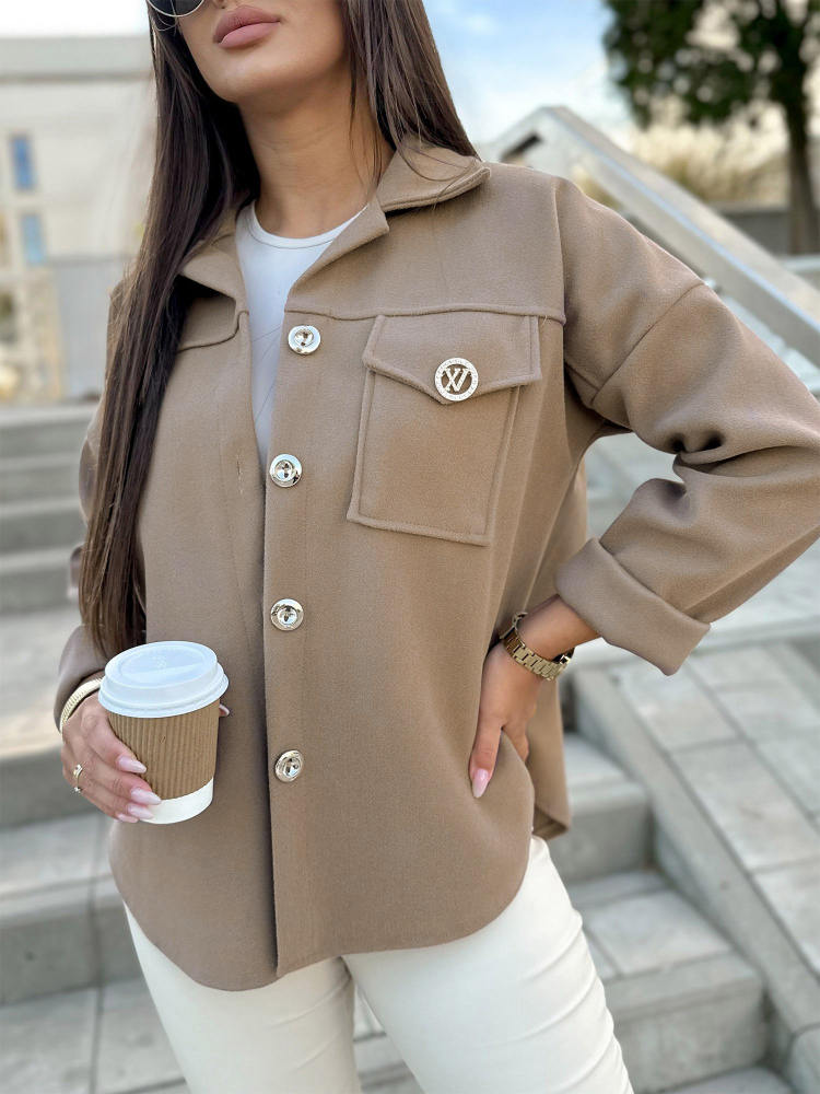JACKET TECLA DARK BEIGE