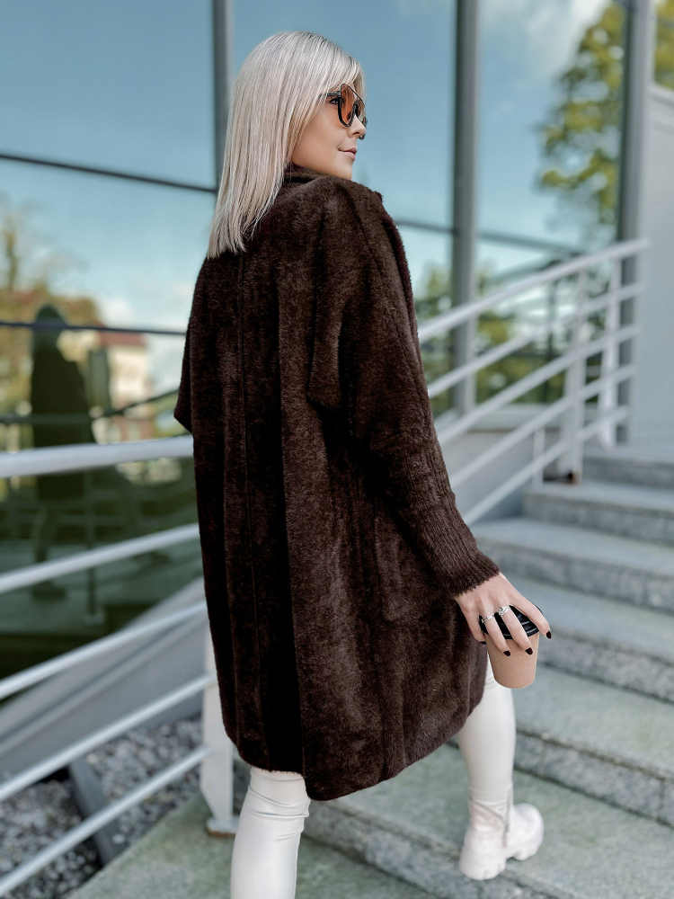 COAT ALPACA REIL DARK BROWN