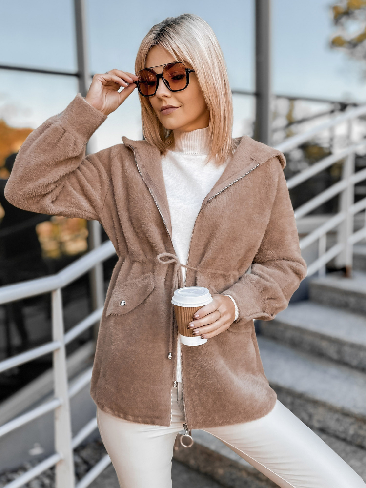 MANTEAU ALPAKA ORRIS BEIGE FONCÉ
