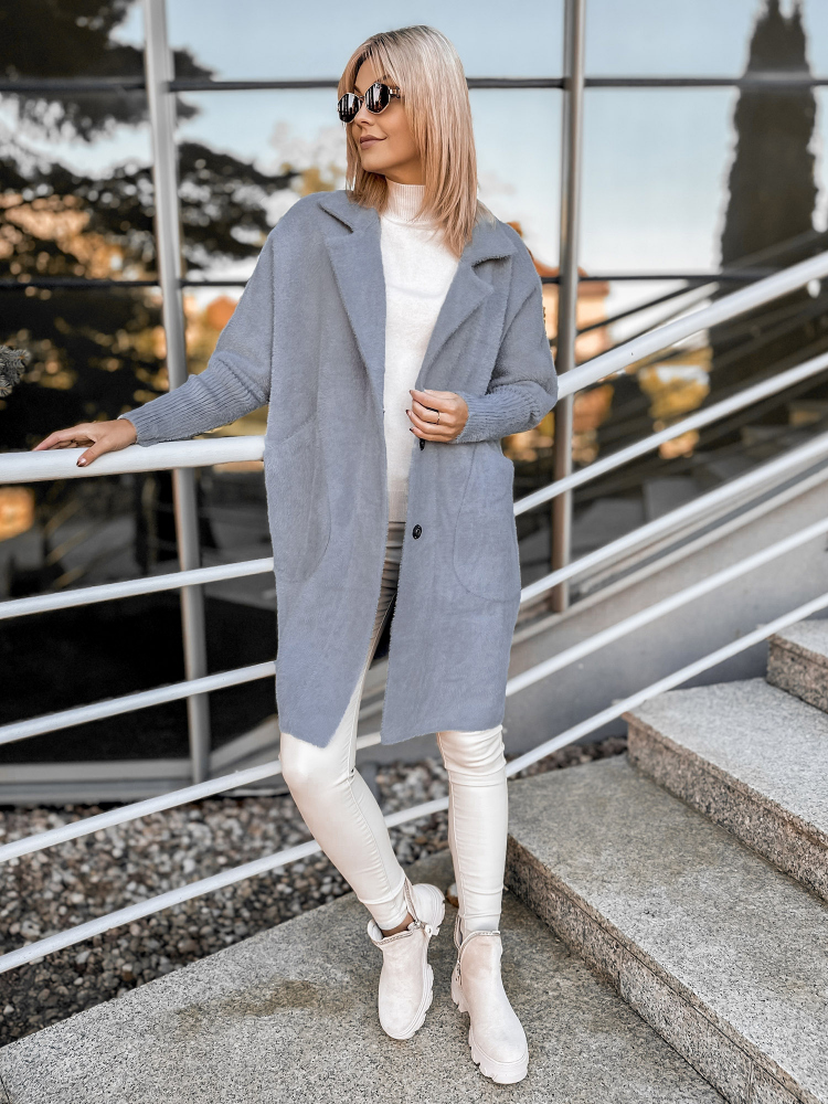 MANTEAU ALPAKA REIL GRIS