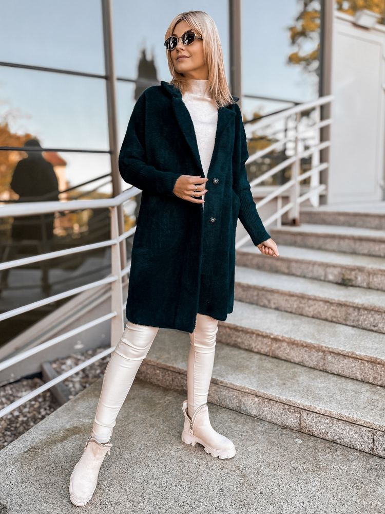 MANTEAU ALPAKA REIL VERT