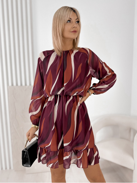 DRESS DEIDRE BURGUNDY