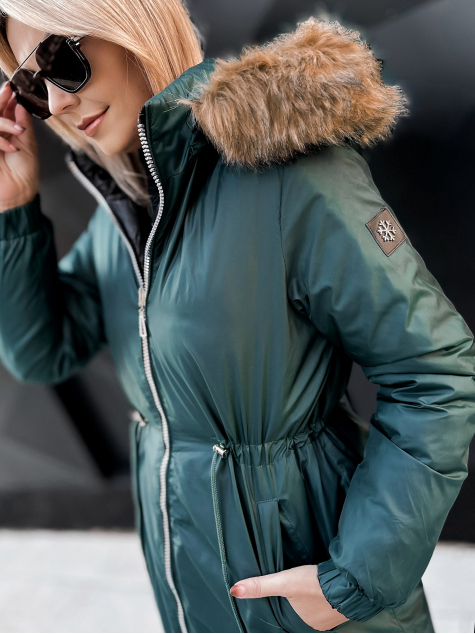 JACKET TWO-SIDED GREEN SUELIABLACK