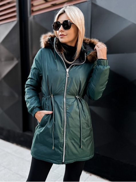 VESTE REVERSIBLE SUELIA VERT-NOIR
