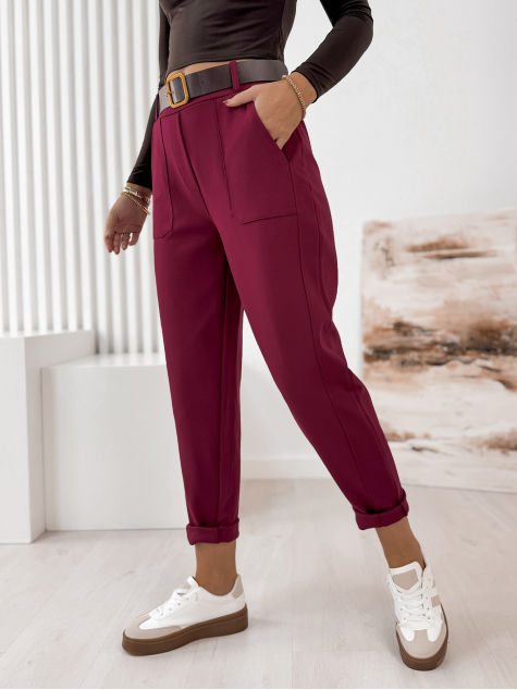 PANTALONI SERAFINA BORDEAUX