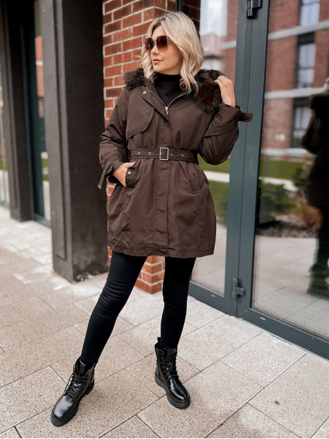 JACKET WITH ETTIE UNDERLINING BROWN