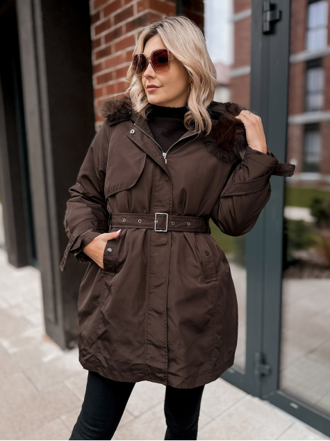 VESTE AVEC DOUBLURE EN ETTIE BRUN