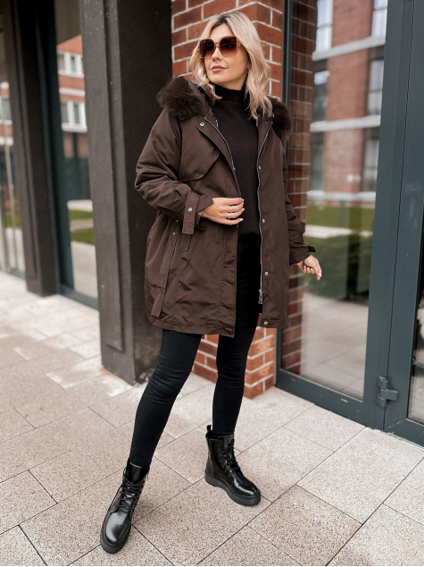 VESTE AVEC DOUBLURE EN ETTIE BRUN