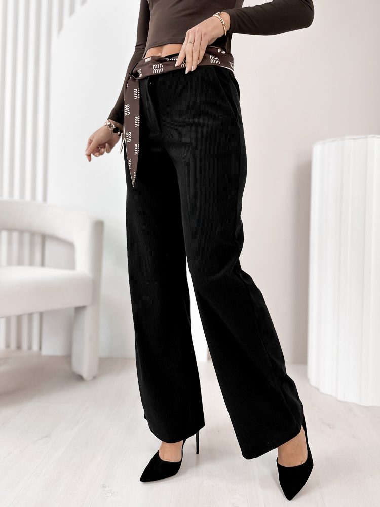 PANTALONI CORDUROY ENCINAR NEGRU