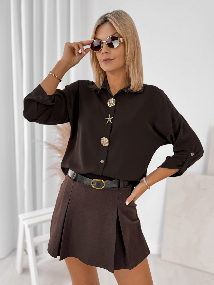 CHEMISE WILKINS BRUN FONCÉ