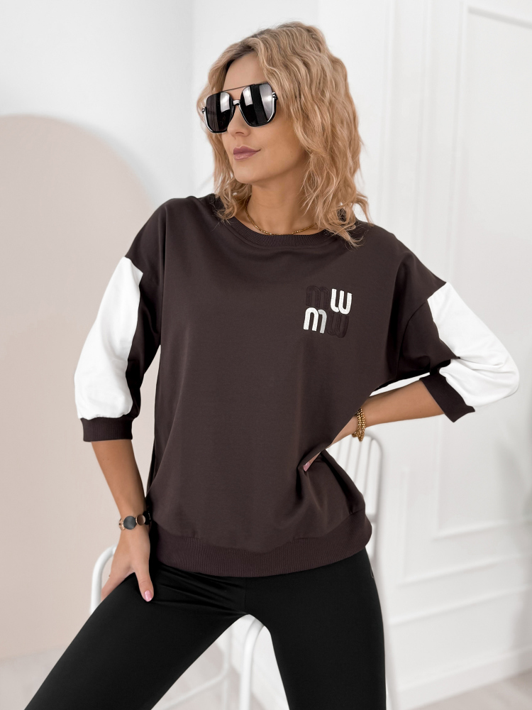 BLUSE MANZONI DUNKELBRAUN