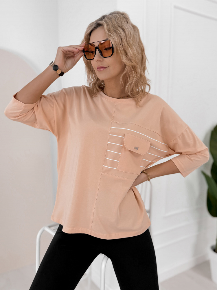 BLUSE SABINE PFIRSICHFARBENE