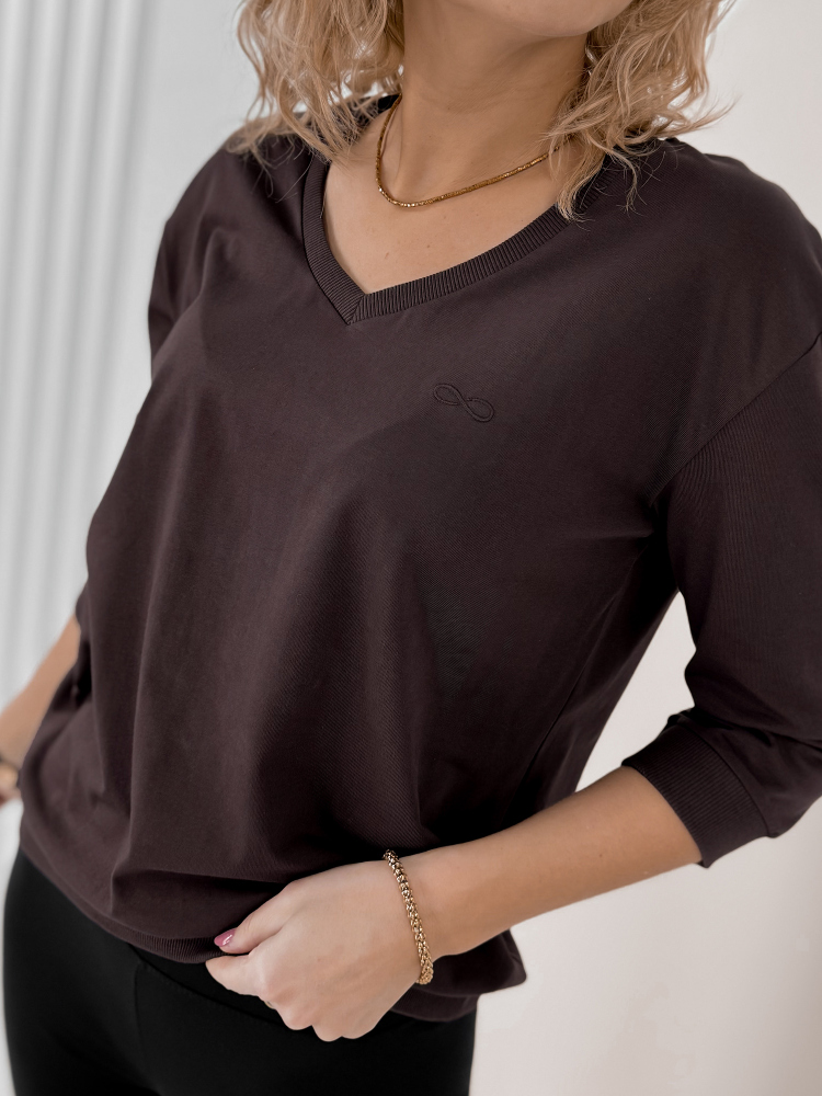 BLOUSE DARK BROWN SOLENA