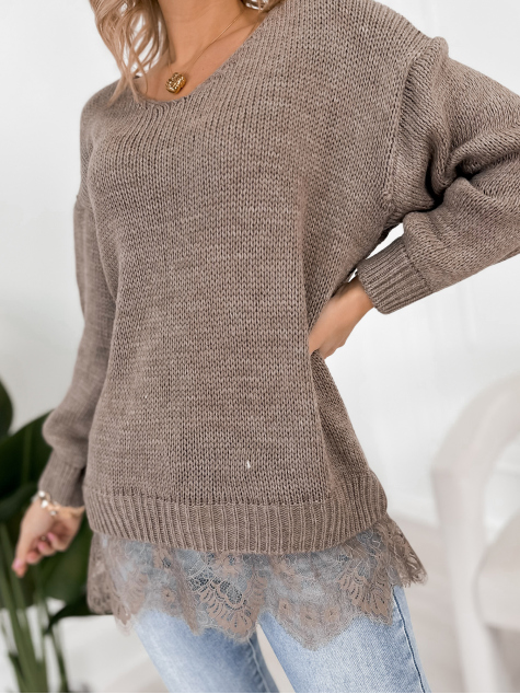 PULLOVER LENOX DUNKELBEIGER