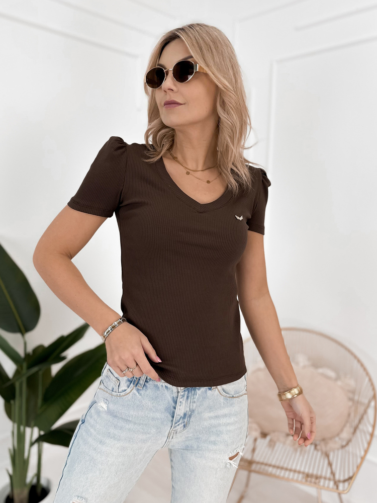 BLOUSE LOISEL DARK BROWN