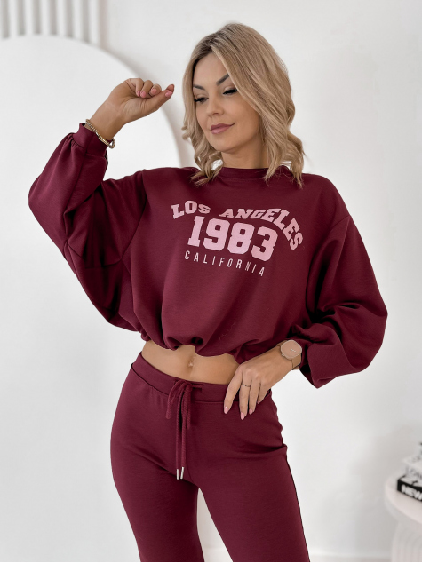 KOMPLET ŠATY LAUREL BORDOVÝ